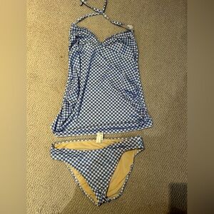 Maternity bikini size 8 blue and white